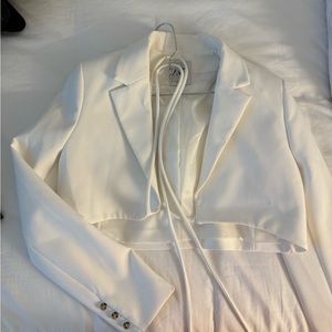 Cropped Zara blazer jacket with wrap